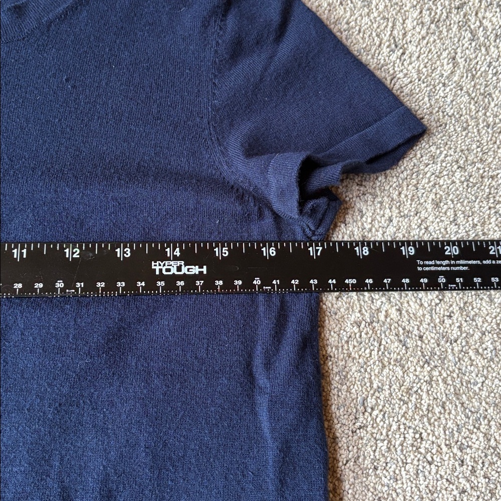 Adrianna Papell Dark Blue Ruffle Hem Sweater Tee - Picture 6 of 6